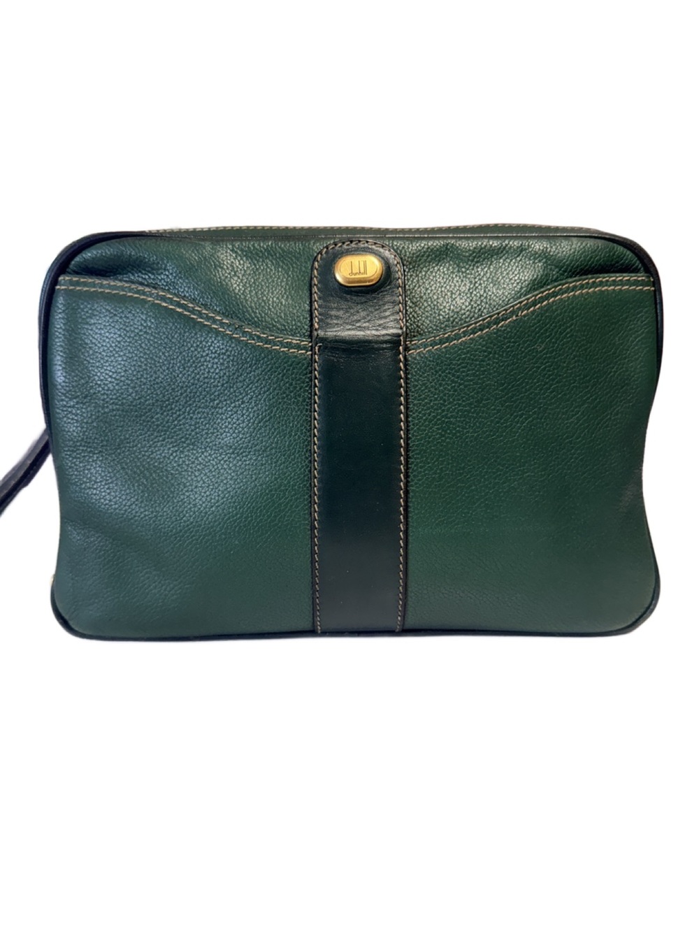 Dunhill Dark Green Leather Clutch Vanity Bag with Matching Wallet - Picture 2 of 15